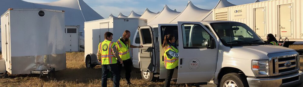 Disaster response crew preparing to help clean up after Hurricane Michael